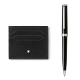 Montblanc Pix Kugelschreiber Schwarz mit Kreditkartenhalter Set