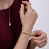 Cosmic Curve Regenbogen-Tennisarmband mit Mehrfarbigem Edelstein