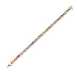 Cosmic Curve Regenbogen-Tennisarmband mit Mehrfarbigem Edelstein