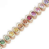 Cosmic Curve Regenbogen-Tennisarmband mit Mehrfarbigem Edelstein