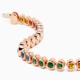 Cosmic Curve Regenbogen-Tennisarmband mit Mehrfarbigem Edelstein