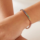 Cosmic Curve Regenbogen-Tennisarmband mit Mehrfarbigem Edelstein