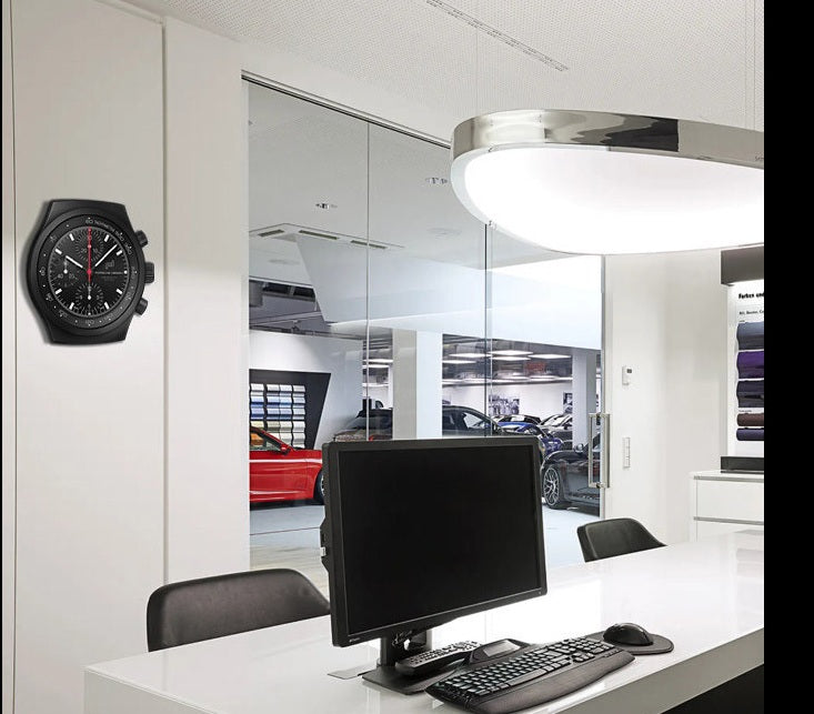 Porsche Design Chronograph 1 All Black Wall Clock, Wanduhr, Ref.: WAP0701500RIND