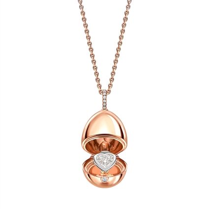 Fabergé Essence Medaillon aus Roségold mit Diamantherzüberraschung